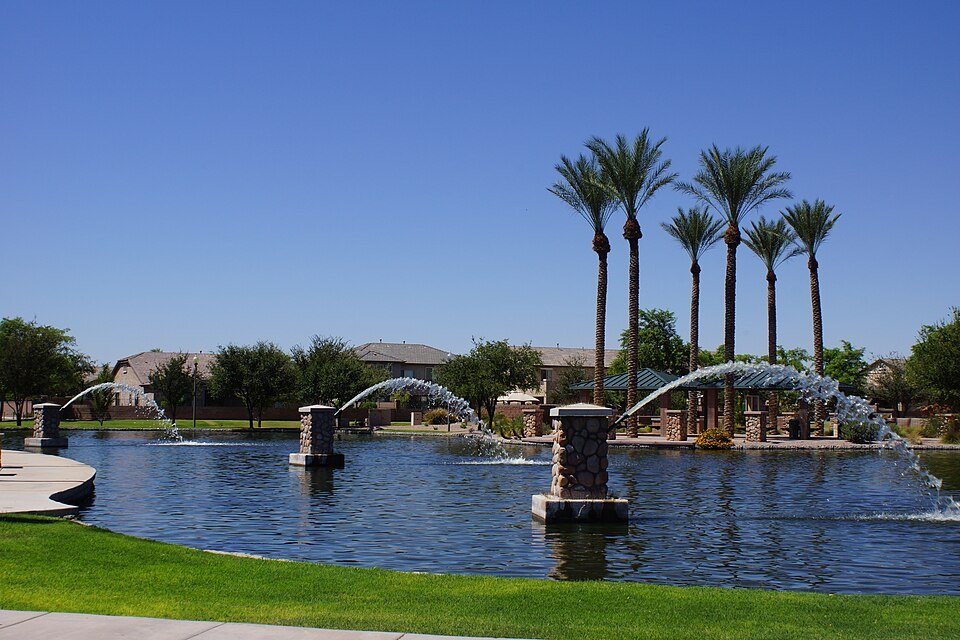 A neighborhood lake in Maricopa